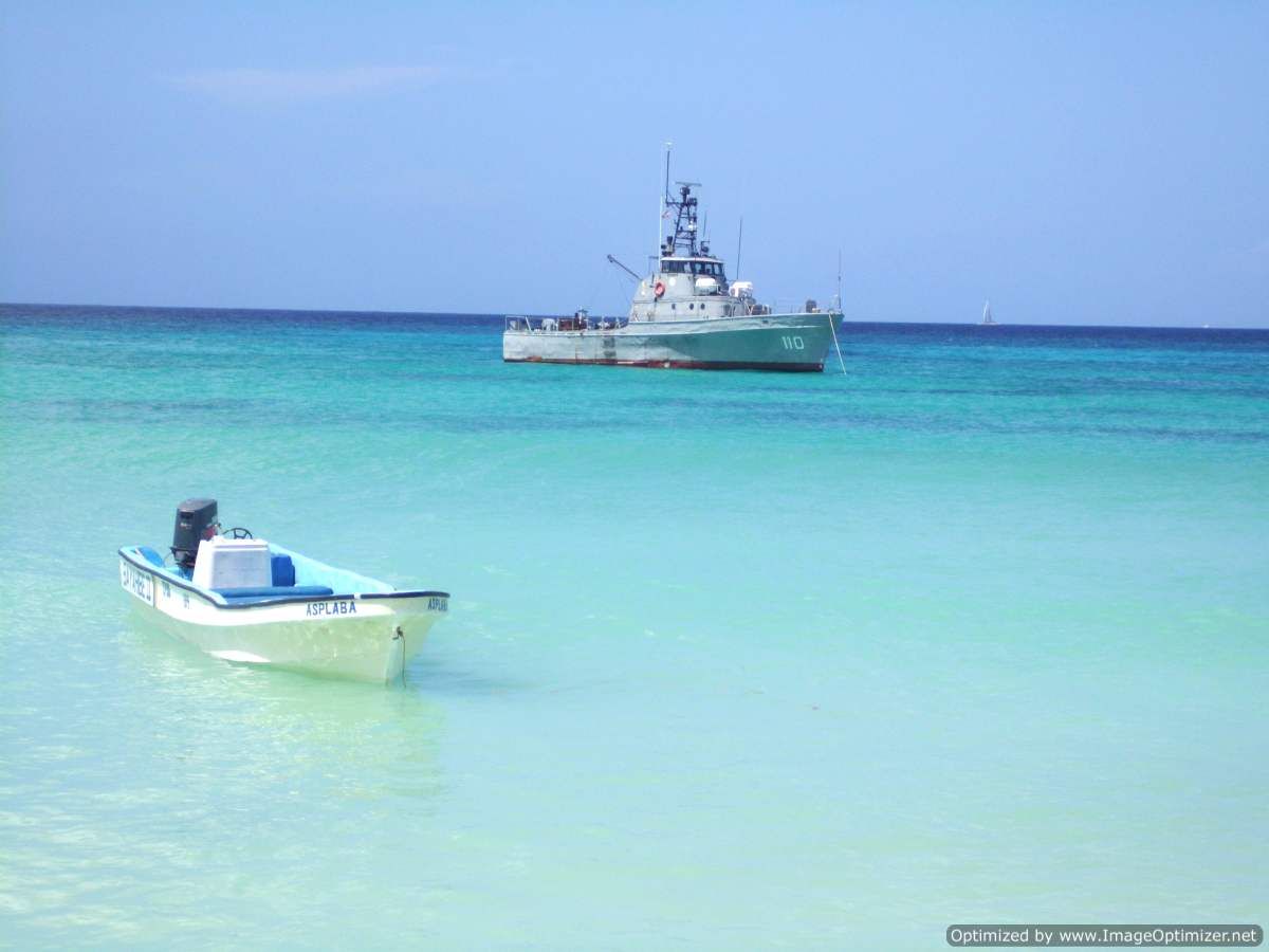 Naval Vessel in front of Catuano Beach